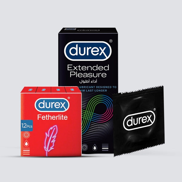 Durex Intense Feeling Bundle (Extended Pleasure 12s + Fetherlite 12s) + FREE SHAMPOO
