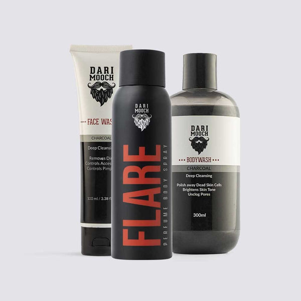 Charcoal Face Wash + Charcoal Body Wash + Flare Body Spray