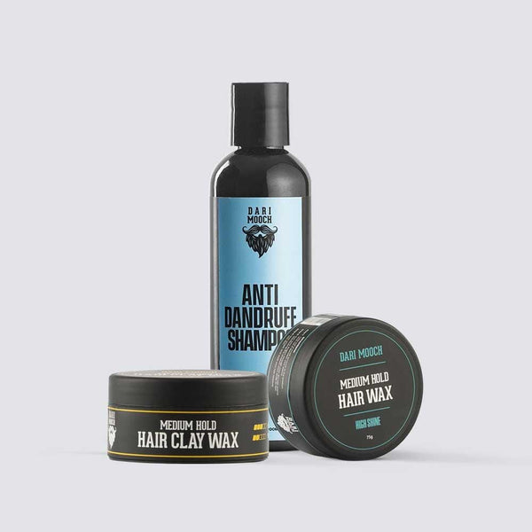 Hair Clay Wax + Hair Wax + Anti Dandruff Shampoo - Dari Mooch