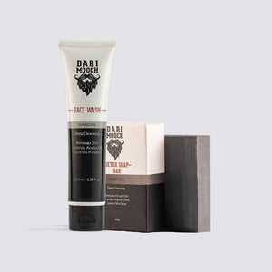 Charcoal Face Wash + Charcoal Detox Soap Bar - Dari Mooch